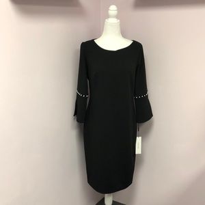 Calvin Klein sz 12 Black Dress with Faux Pearls